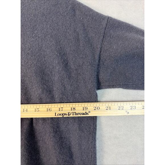 Neiman Marcus Cashmere Sweater Lg Grey 100% Cashmere Quiet Luxury Drop Tail Hem - Picture 8 of 10